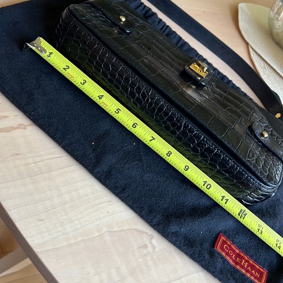 COLE HAAN Saddle Stamped Croc Handbag Purse - Picture 9 of 12